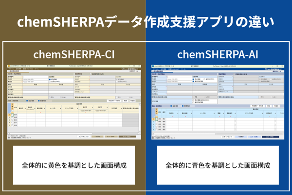 chemSHERPAデータ作成支援ツールの違い